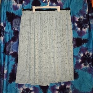 Torrid Star Pleated Midi Skirt. Light Blue With Navy Blue/Black Stars 3X EUC
